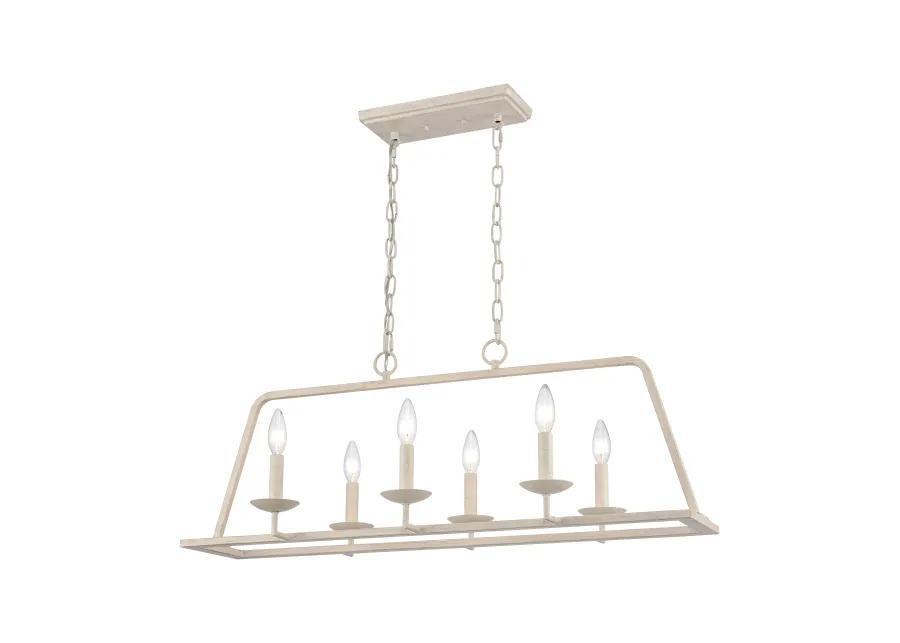 Joanie 34'' Wide 6-Light Linear Chandelier - Antique White