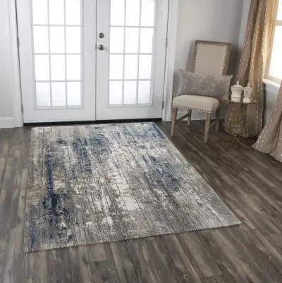 Anatolia Blue Abstract Recycled Polyester 8' x 10' Rectangle Rug