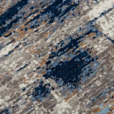 Anatolia Blue Abstract Recycled Polyester 8' x 10' Rectangle Rug