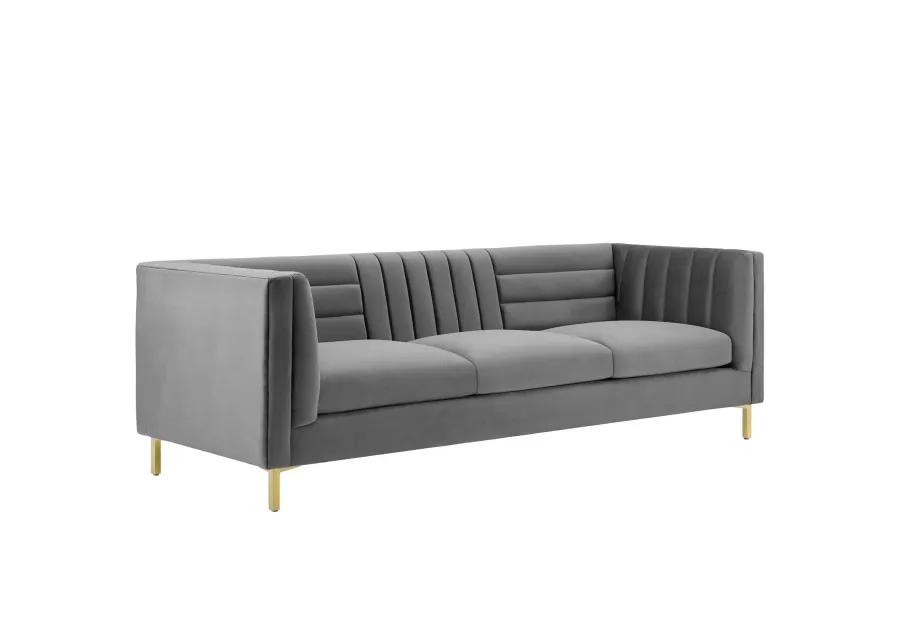 Ingenuity Channel Tufted Performance Velvet Sofa