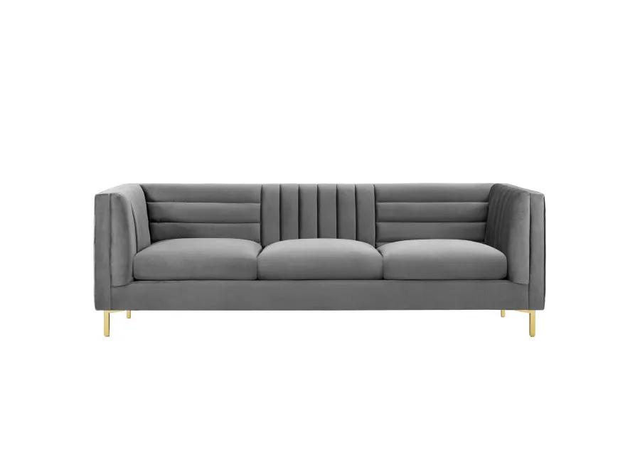 Ingenuity Channel Tufted Performance Velvet Sofa