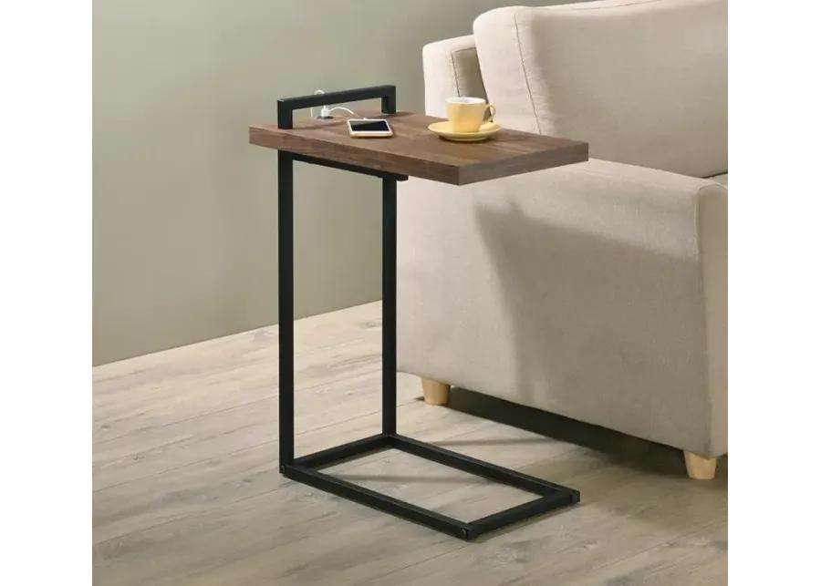 Kelsie C-Shaped Accent Table with Usb Charging Port