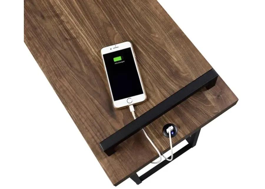 Kelsie C-Shaped Accent Table with Usb Charging Port