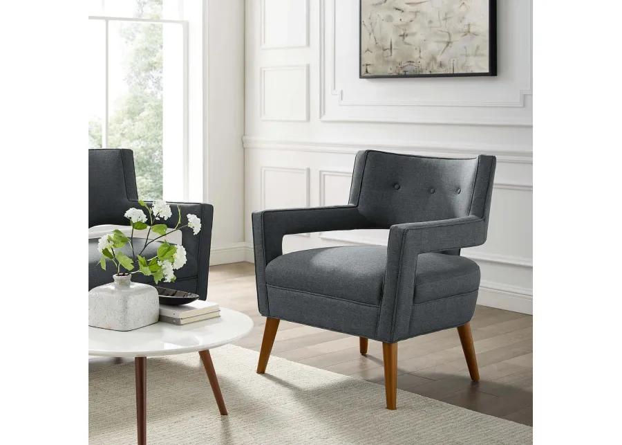 Sheer Upholstered Fabric Armchair