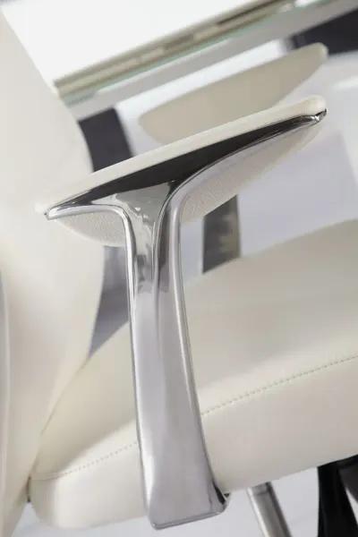 Crosby Low Back Office Chair in White with Polished Aluminum Base