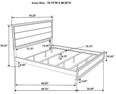 Watson California King Panel Bed Grey Oak and Black