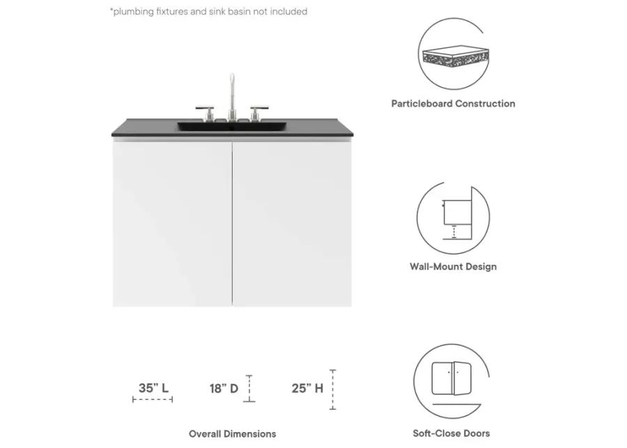 Vitality 36" Wall-Mount Bathroom Vanity (Sink Basin Not Included)