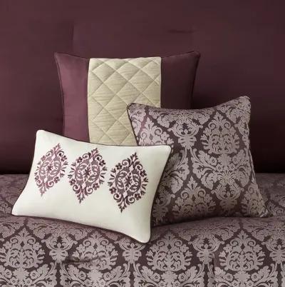 6 Piece Jacquard Comforter Set with Throw Pillows