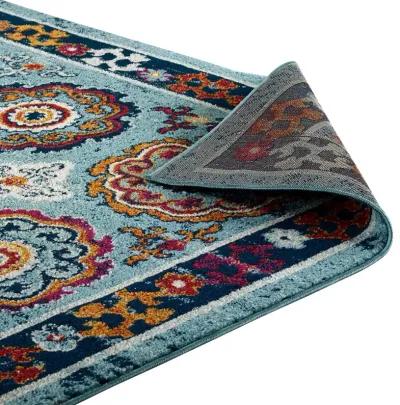 Entourage Odile Distressed Floral Moroccan Trellis 8x10 Area Rug