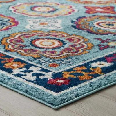 Entourage Odile Distressed Floral Moroccan Trellis 8x10 Area Rug