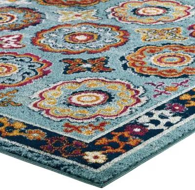 Entourage Odile Distressed Floral Moroccan Trellis 8x10 Area Rug