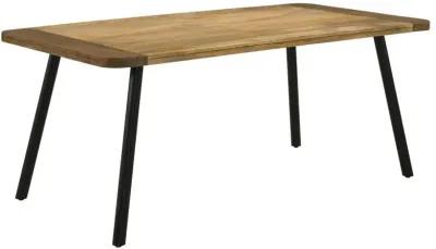 Maverick Rectangular Tapered Legs Dining Table Natural Mango and Black