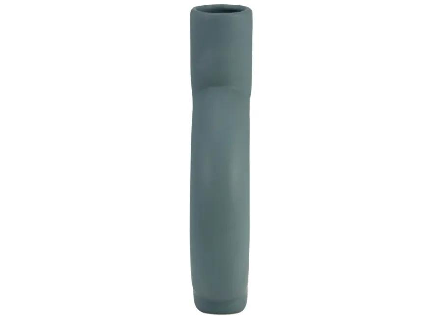 Cer, 9" Round Cut-out Vase, Deep Teal