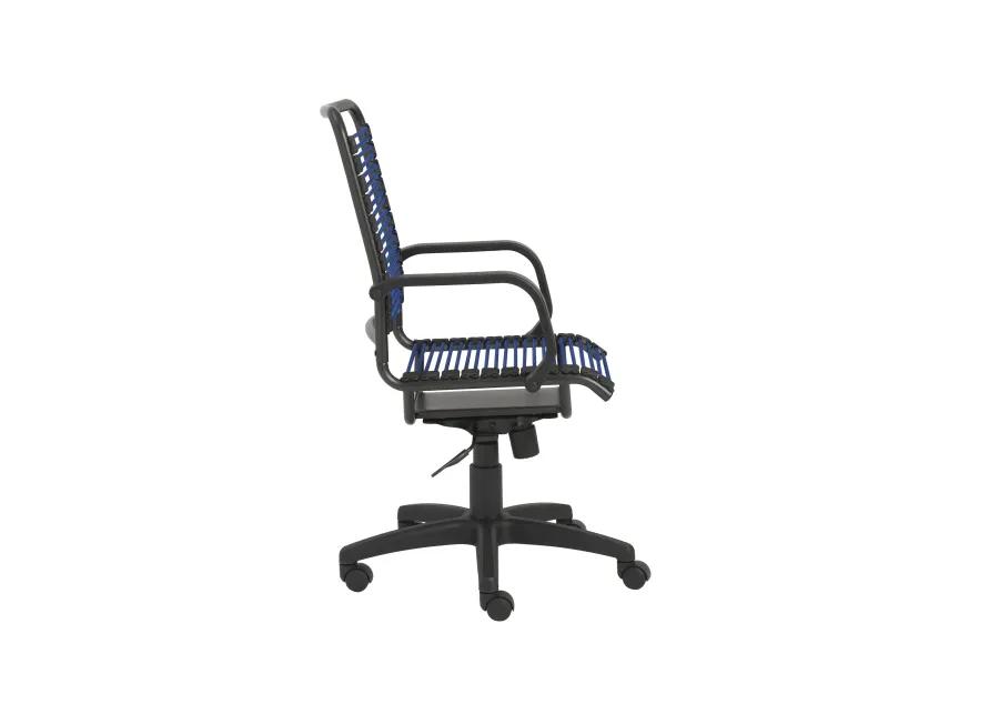 Bradley High Back Bungie Office Chair in Blue with Graphite Frame and Black Base