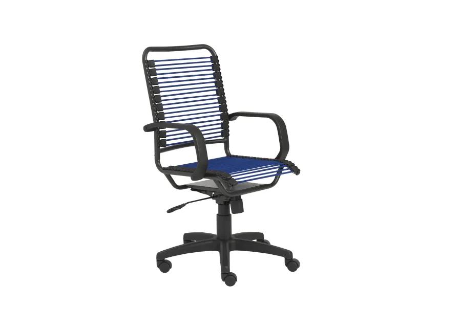 Bradley High Back Bungie Office Chair in Blue with Graphite Frame and Black Base