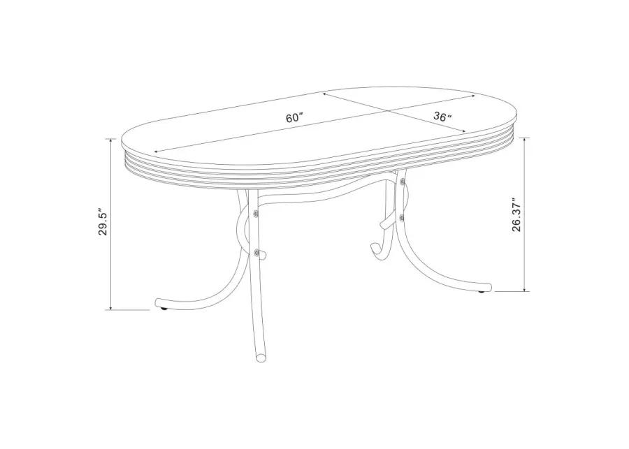 Retro 5-piece Oval Dining Set Glossy White and Black