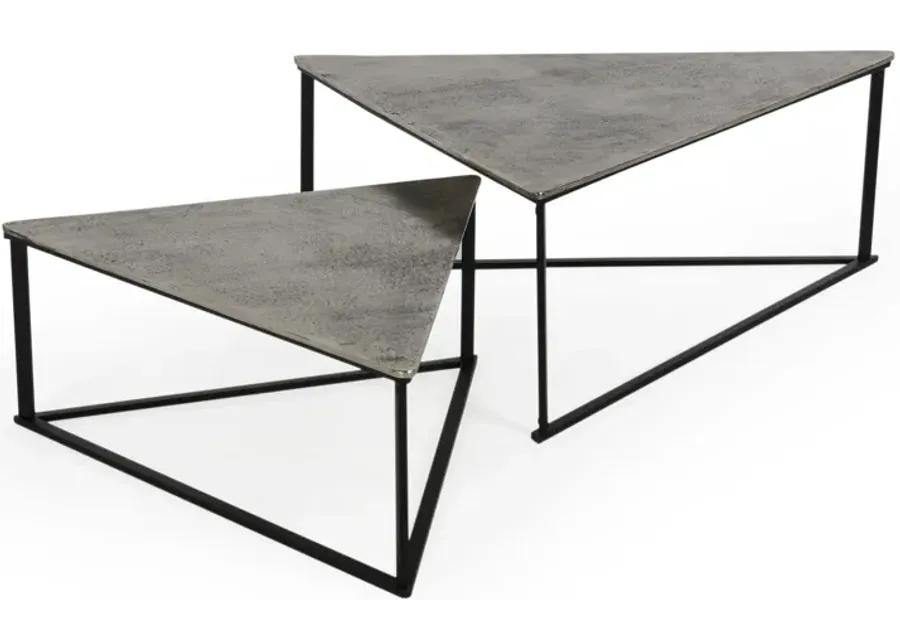 Burton Industrial Metal Nesting Coffee Table in Black