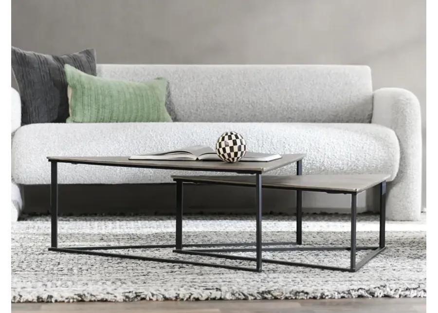 Burton Industrial Metal Nesting Coffee Table in Black