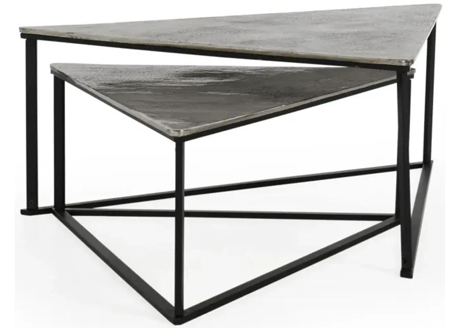 Burton Industrial Metal Nesting Coffee Table in Black