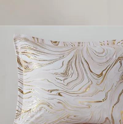 Intelligent Design Rebecca Blush/Gold Metallic Printed Duvet Cover Set