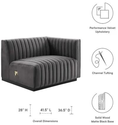 Conjure Channel Tufted Performance Velvet Right-Arm Chair