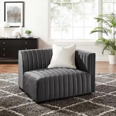 Conjure Channel Tufted Performance Velvet Right-Arm Chair