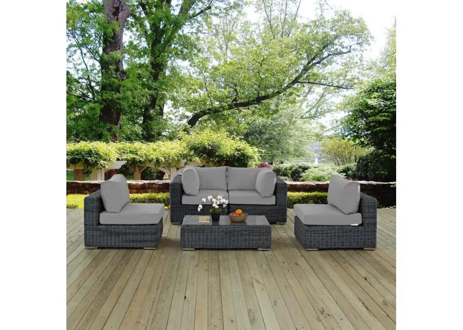 Summon 5 Piece Outdoor Patio Sunbrella® Sectional Set