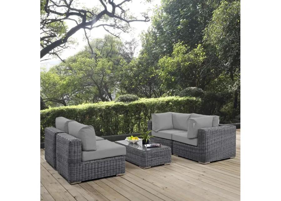 Summon 5 Piece Outdoor Patio Sunbrella® Sectional Set