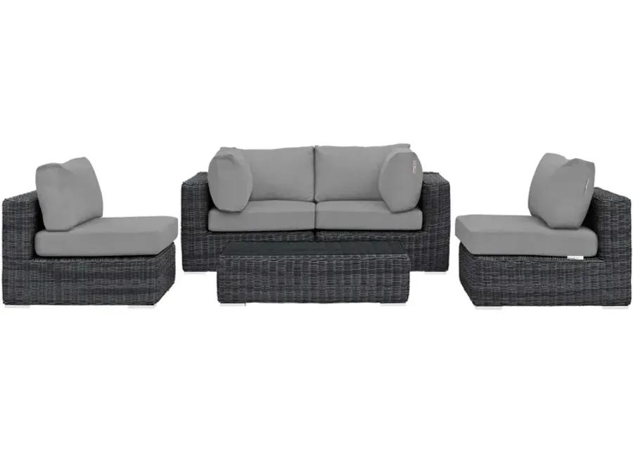 Summon 5 Piece Outdoor Patio Sunbrella® Sectional Set