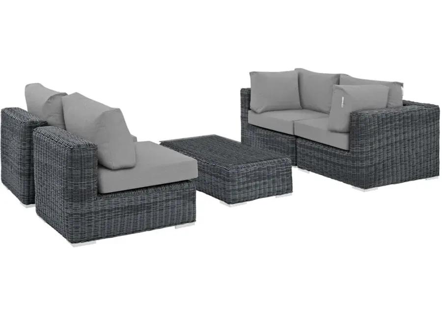 Summon 5 Piece Outdoor Patio Sunbrella® Sectional Set