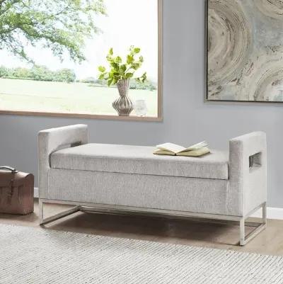 Madison Park Crawford Grey Soft Close Storage Bench