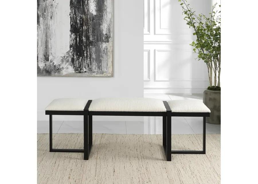 Triple Cloud Modern Upholstered Bench