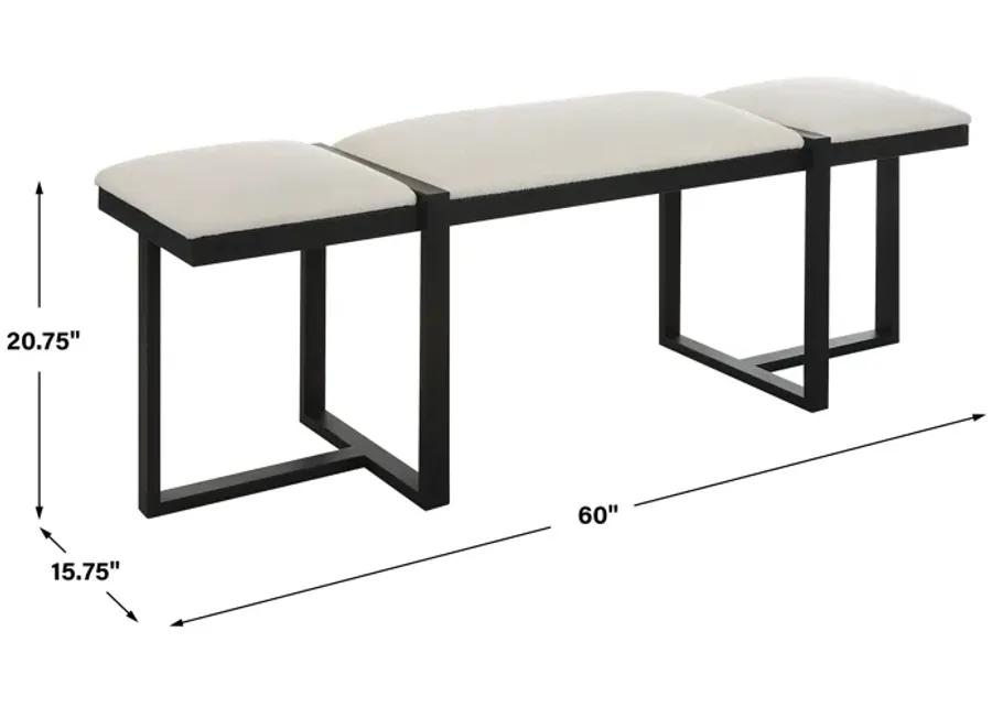 Triple Cloud Modern Upholstered Bench