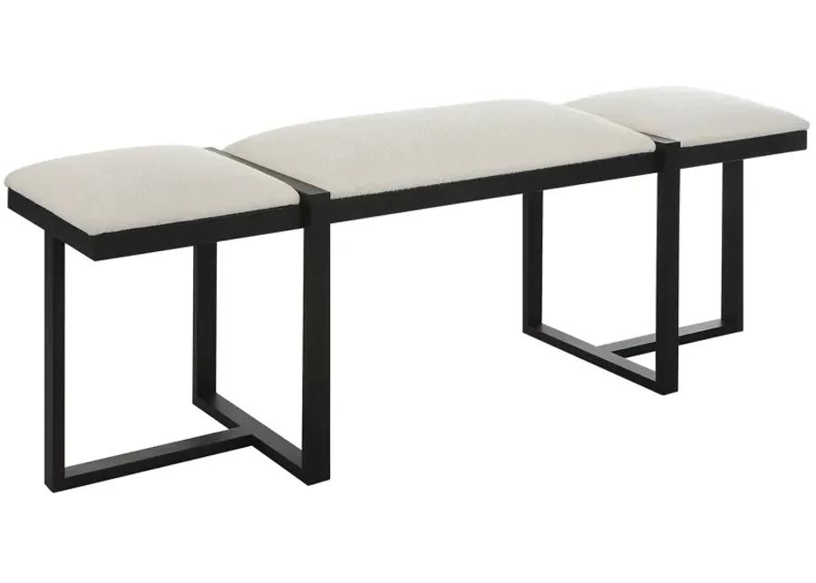 Triple Cloud Modern Upholstered Bench