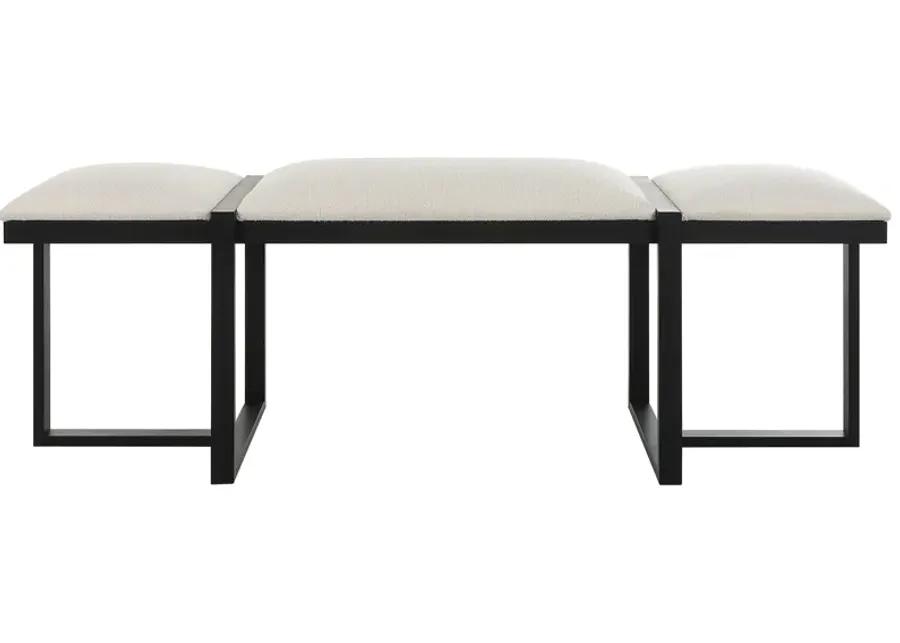 Triple Cloud Modern Upholstered Bench