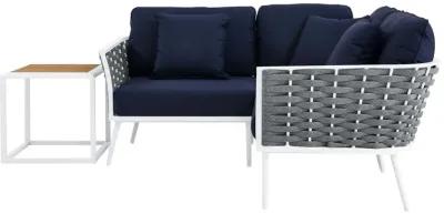 Stance 4 Piece Outdoor Patio Aluminum Sectional Sofa Set