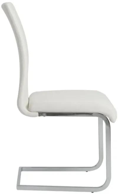 Epifania Dining Chair in White with Chrome Legs - Set of 4