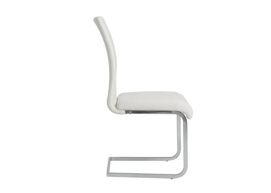 Epifania Dining Chair in White with Chrome Legs - Set of 4