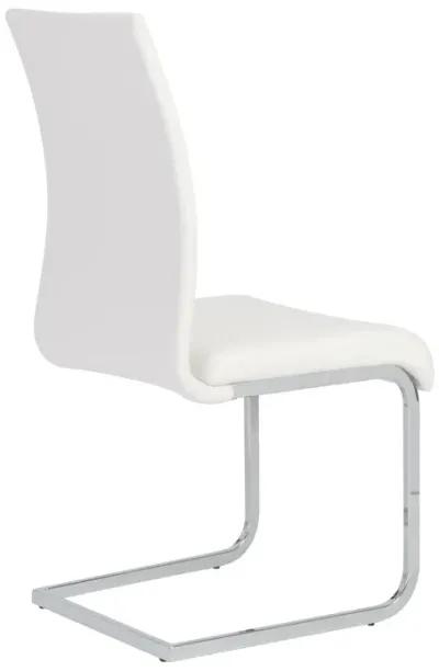 Epifania Dining Chair in White with Chrome Legs - Set of 4