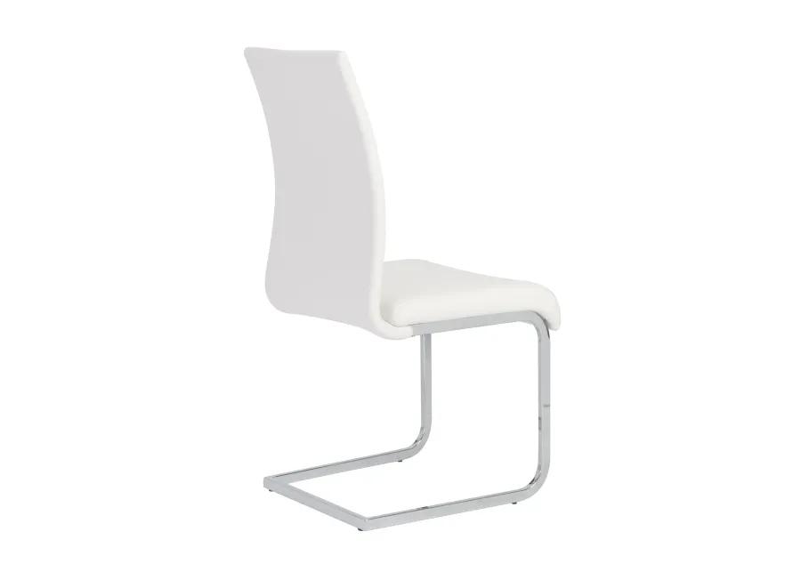 Epifania Dining Chair in White with Chrome Legs - Set of 4