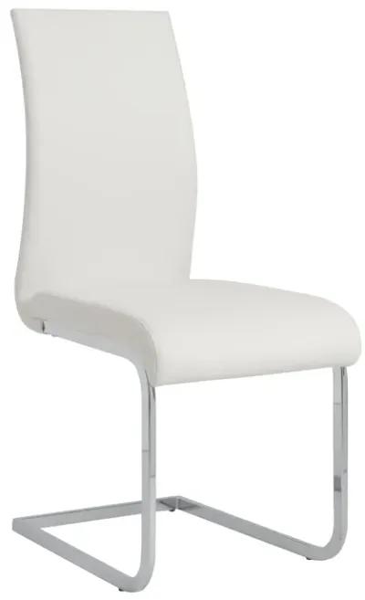 Epifania Dining Chair in White with Chrome Legs - Set of 4