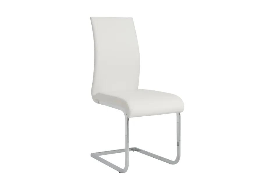 Epifania Dining Chair in White with Chrome Legs - Set of 4