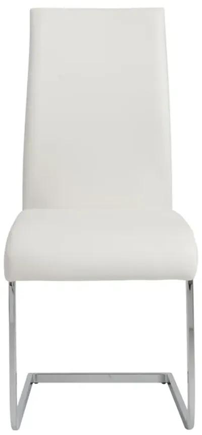 Epifania Dining Chair in White with Chrome Legs - Set of 4