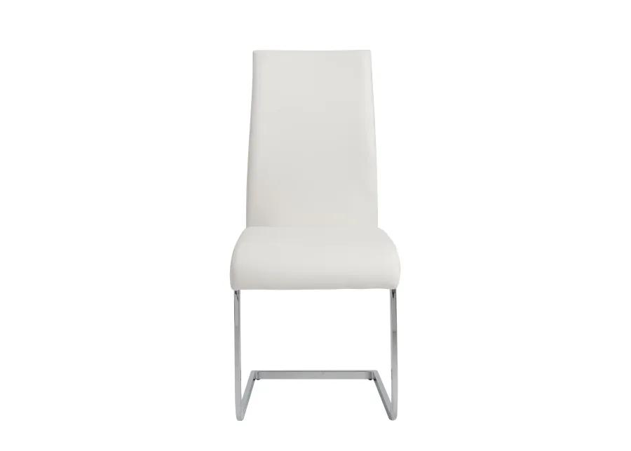 Epifania Dining Chair in White with Chrome Legs - Set of 4