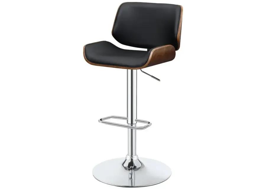 Folsom Upholstered Adjustable Bar Stool Black and Chrome