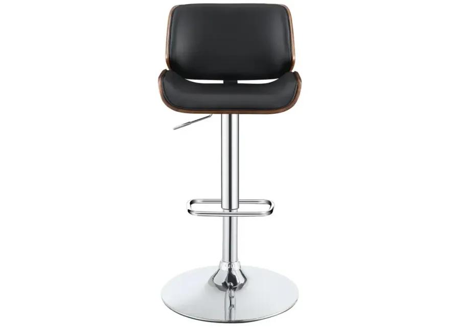 Folsom Upholstered Adjustable Bar Stool Black and Chrome