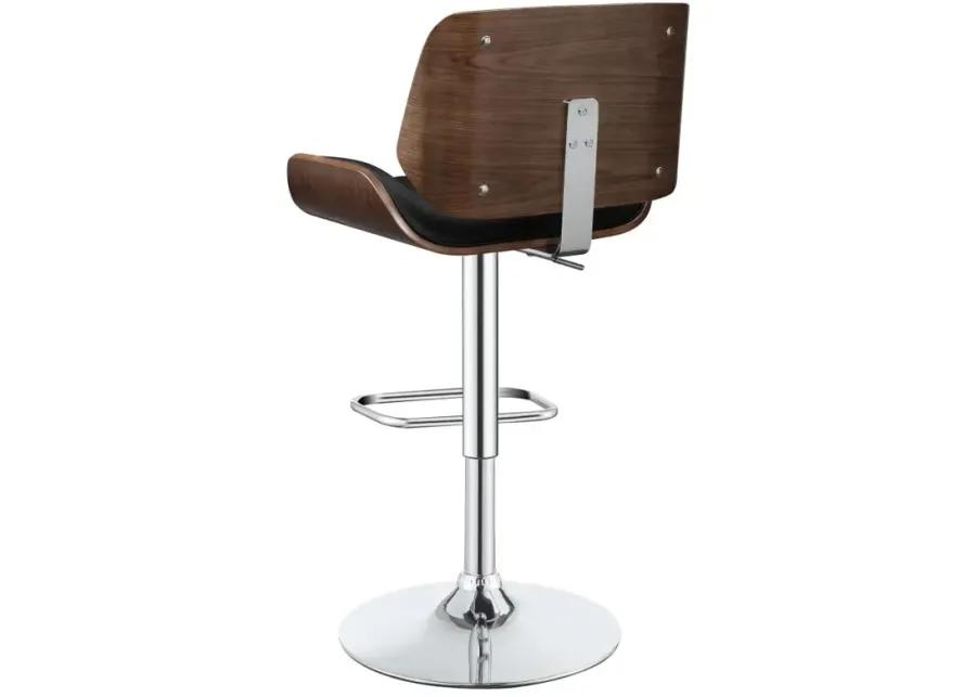 Folsom Upholstered Adjustable Bar Stool Black and Chrome