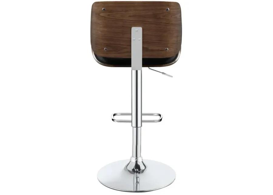 Folsom Upholstered Adjustable Bar Stool Black and Chrome