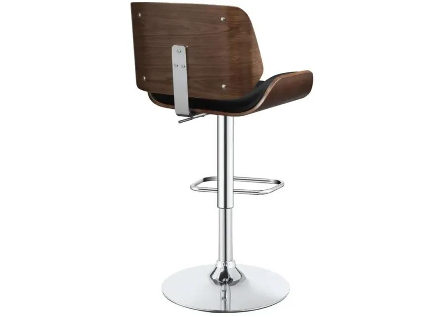 Folsom Upholstered Adjustable Bar Stool Black and Chrome