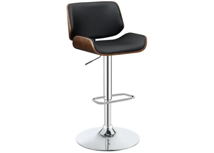 Folsom Upholstered Adjustable Bar Stool Black and Chrome